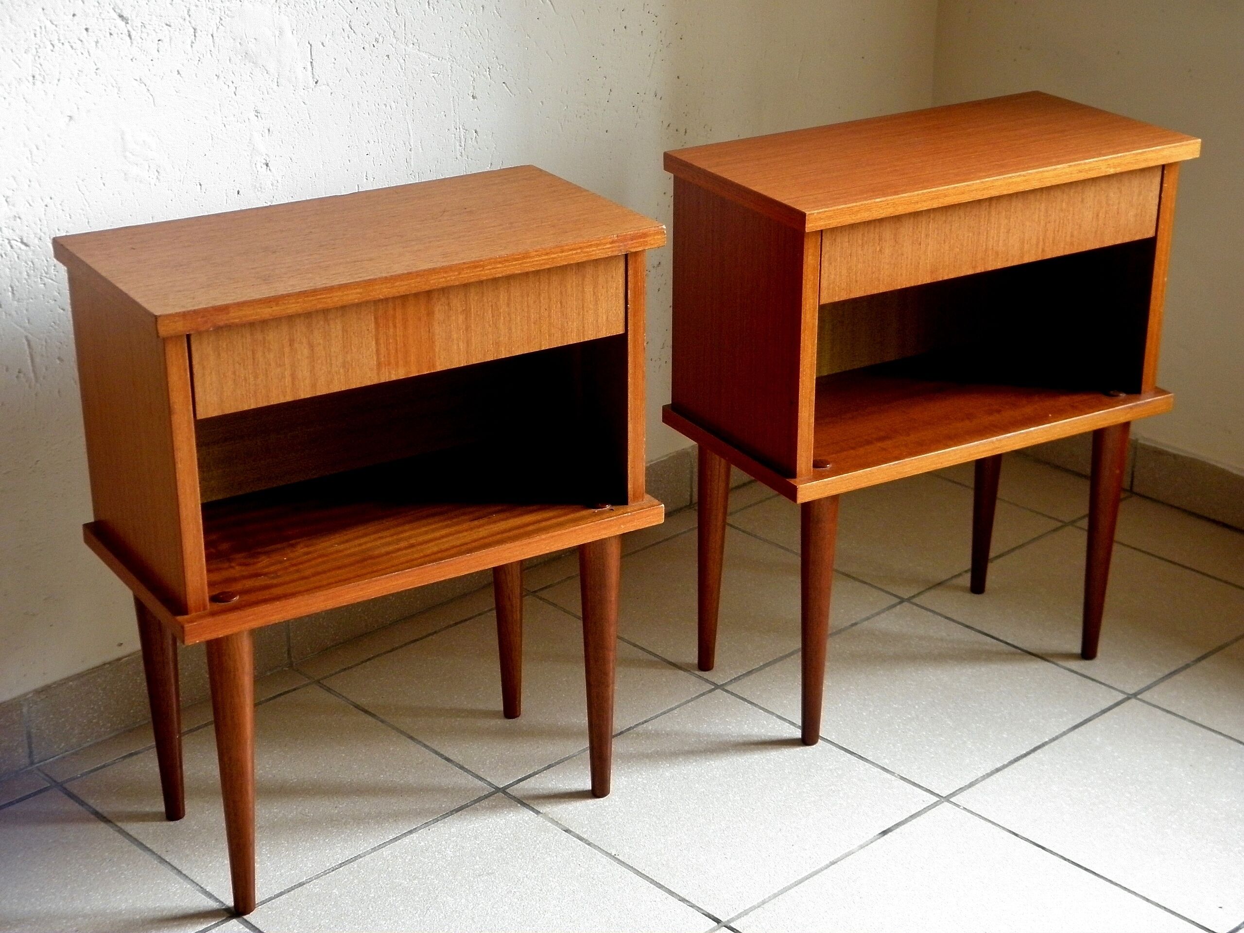 Pair of 70s bedside