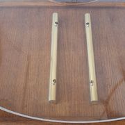 Italian magazine rack in acrylic and solid brass, 1970s