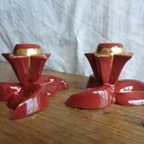 burgundy and gold candle holders