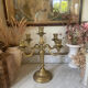 Antique 5-light brass candlestick