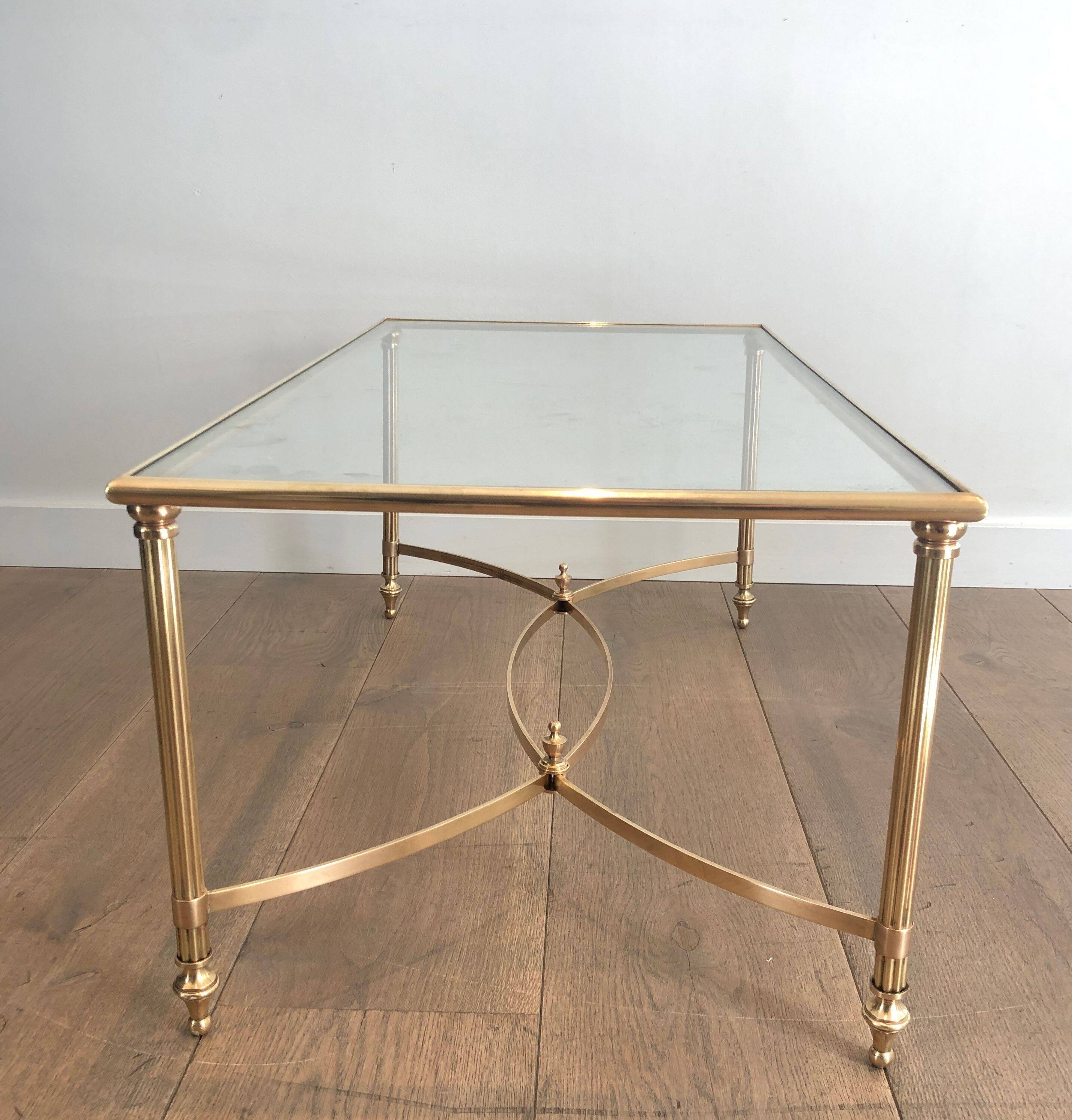 Neoclassical style brass coffee table by Maison Jansen