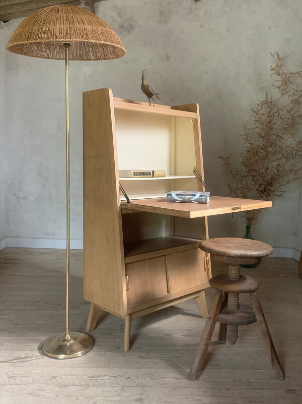 Bureau secrétaire bibliothèque vintage pyramidale