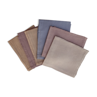 Set of 6 multicolored linen napkins