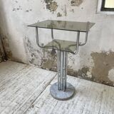 80s glass and marble console