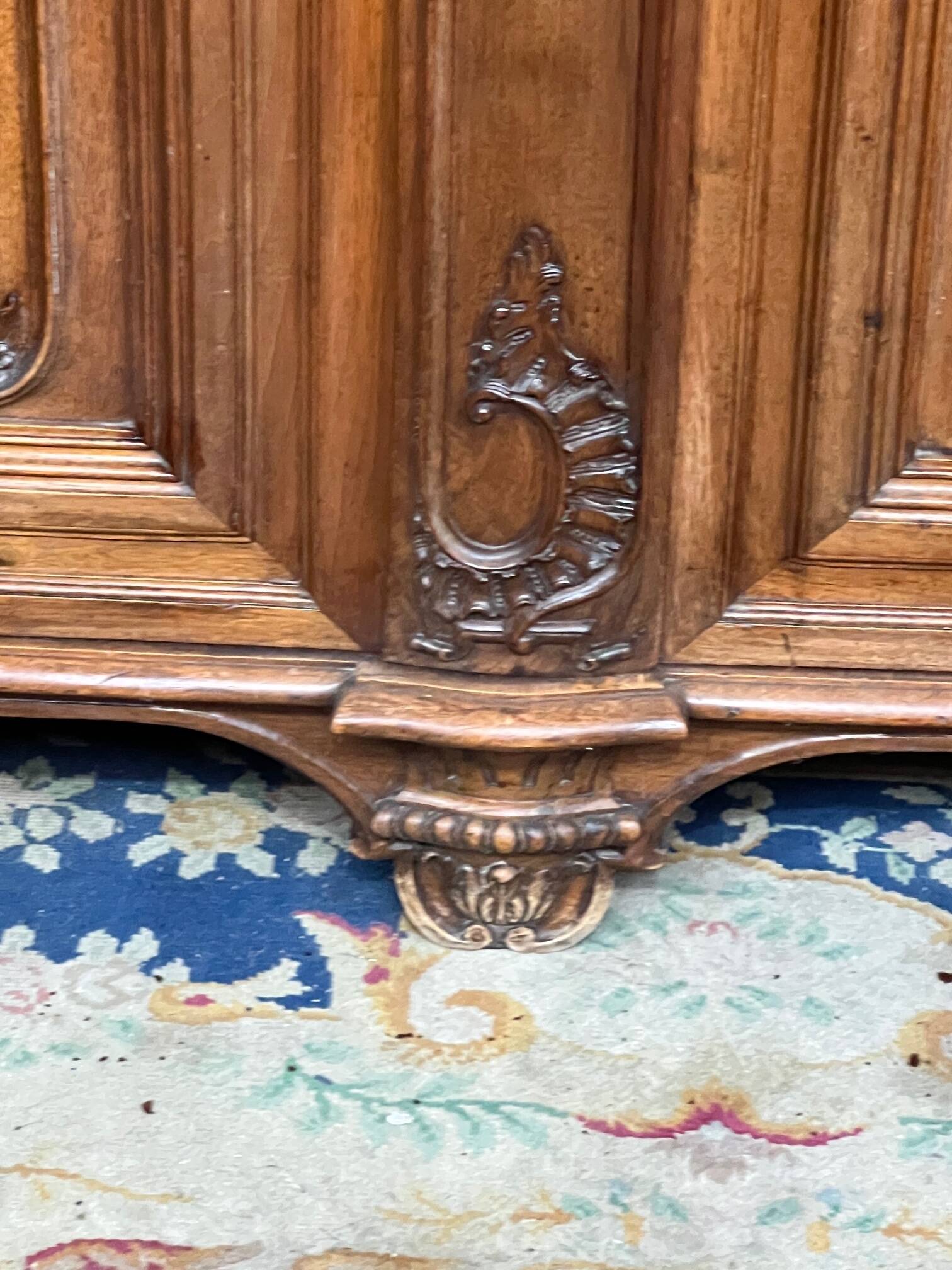 Louis XV style carved walnut chest of drawers
