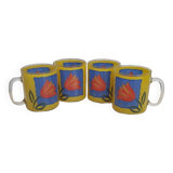 4 luminarc tulip pattern cups