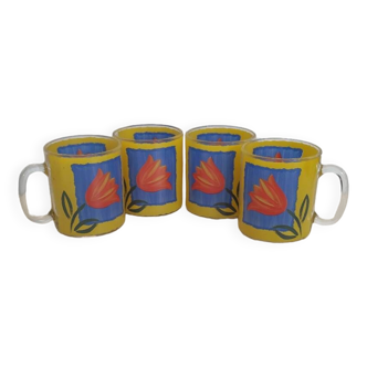 4 tasses luminarc motif tulipe