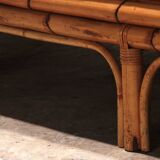 Vintage Italian Bamboo Sofa with Cushions from the 1970s
