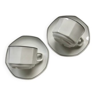 Set of Sarreguemines breakfast cups