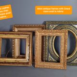 Old frame gilded stucco wood glass 46.5x35.5 cm, hardwood 41.7x32.7 cm SB