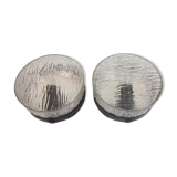 Pair of mapelec textured glass wall lights, 1970
