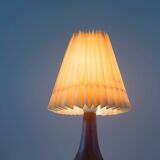 Danish solid teak and brass table lamp