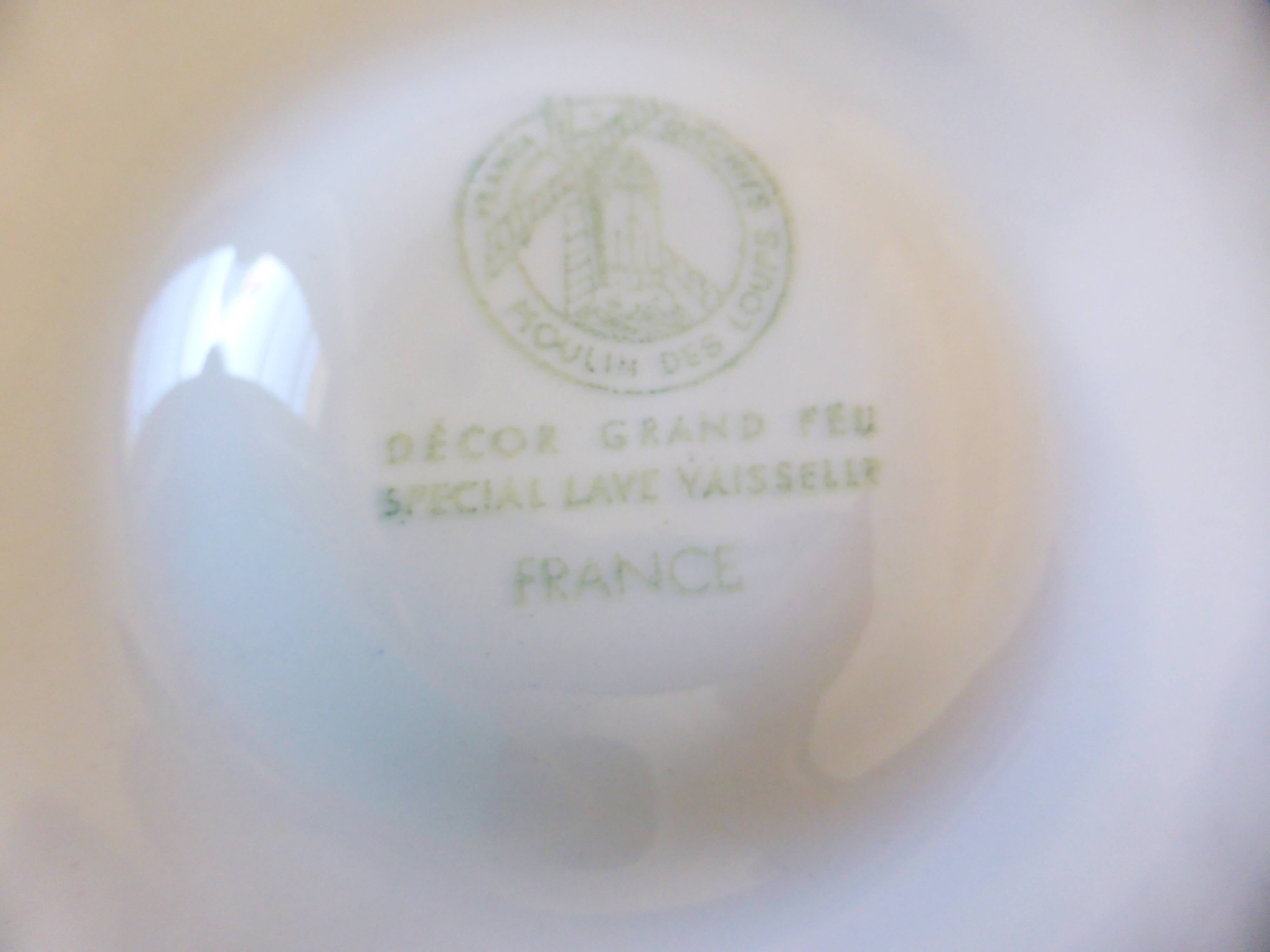 4 vintage Moulin des Loups porcelain oyster plates 2106172