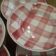 9 hollow plates with red checkers. Givors .vintage