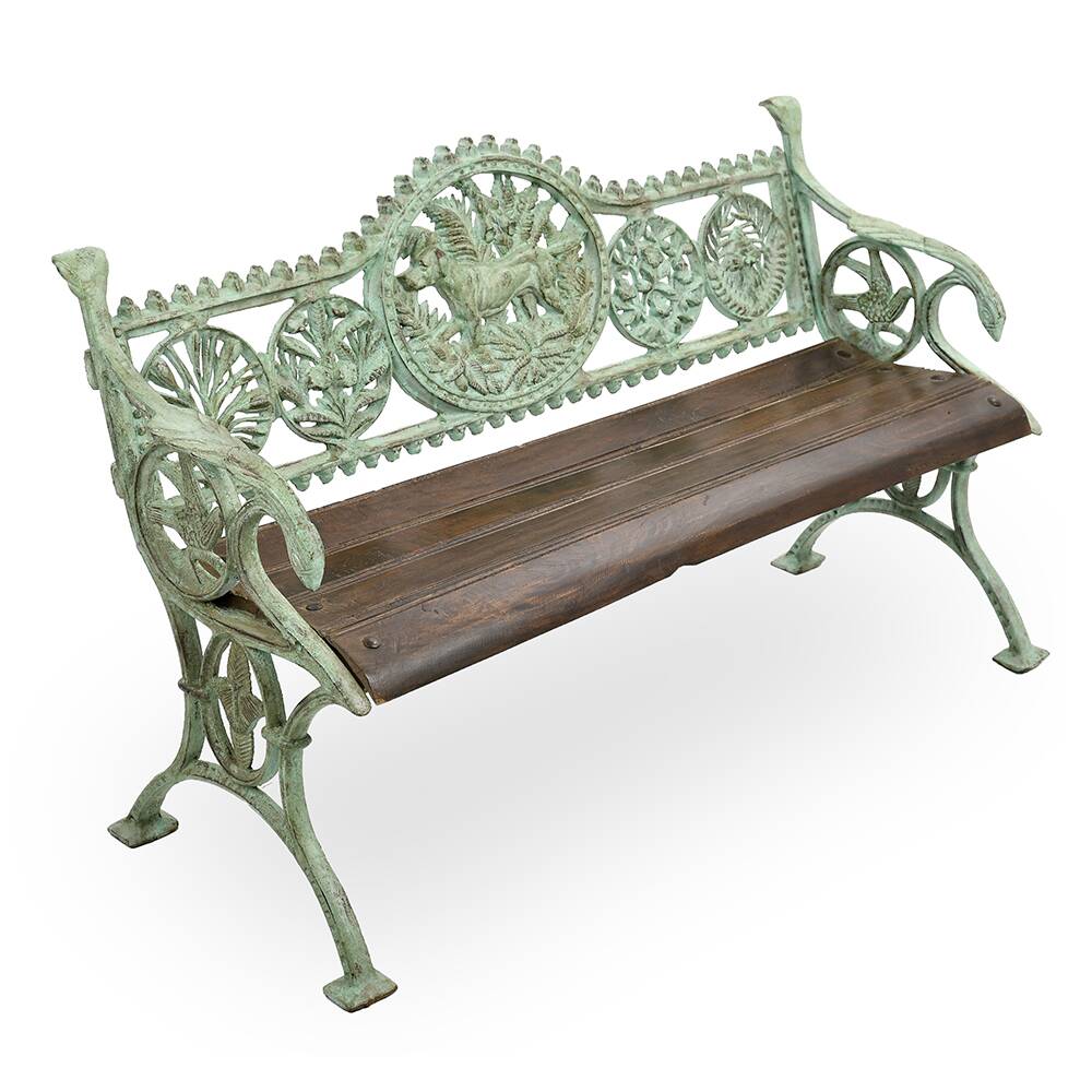 Cast iron and wood garden bench