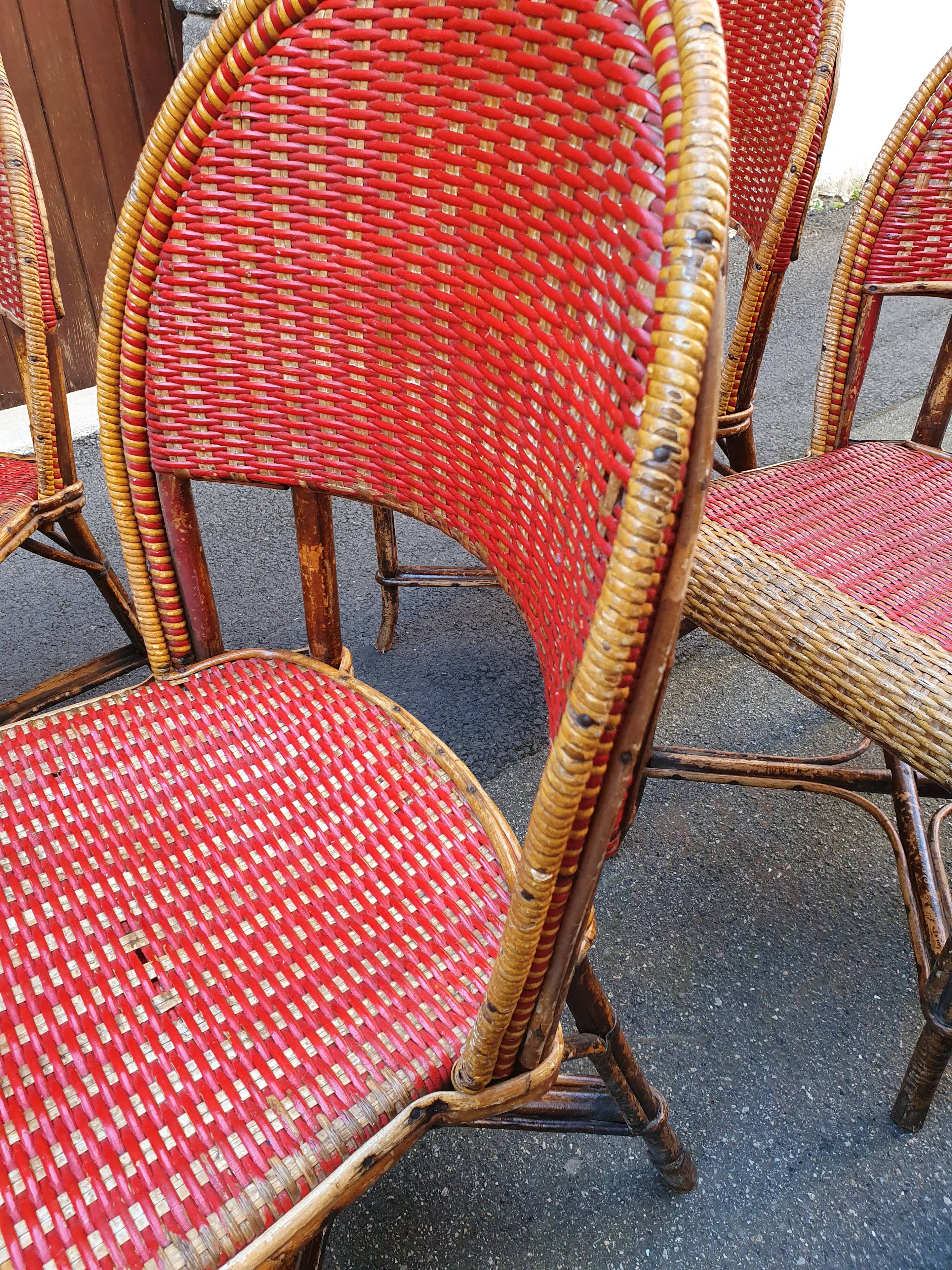 Set of 7 Parisian bistro / café chairs from the 1930s