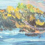 Painting by the painter Louis Andrey "Impressionist landscape of the Côte d'Azur"