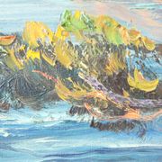 Painting by the painter Louis Andrey "Impressionist landscape of the Côte d'Azur"