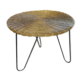 Rattan and metal coffee table