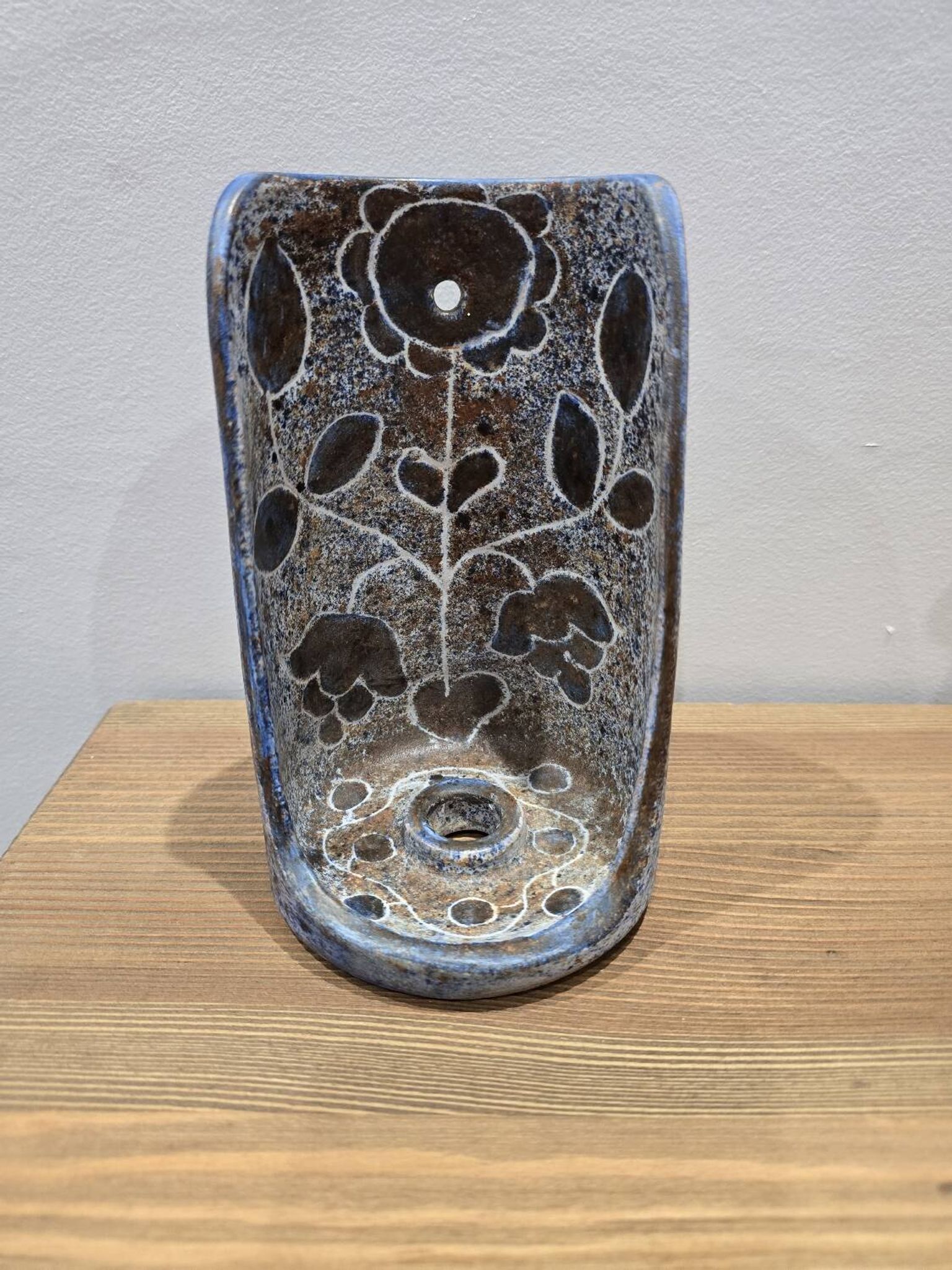 Glazed ceramic candlestick by Bernard Buffat