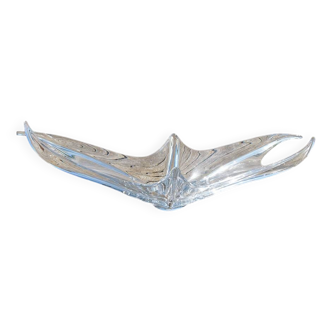 Large antique clear crystal basket