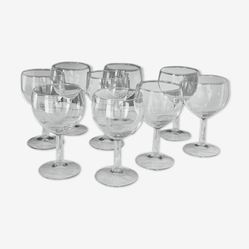Set of 9 old balloon glasses