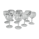 Set of 9 old balloon glasses