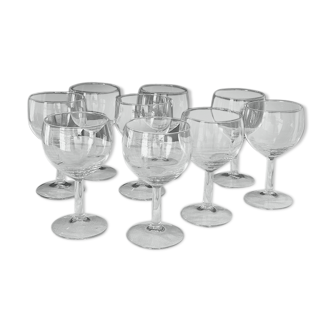 Set of 9 old balloon glasses