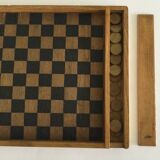 Old wooden toy, Checkers and Goose game 1950s