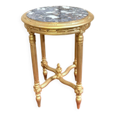 guéridon rond en bois doré, de style Louis XVI