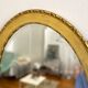 XXth oval mirror, gilded wood trumeau, beveled ice, vintage medallion mirror