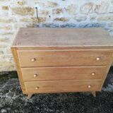 Vintage raw oak chest of drawers