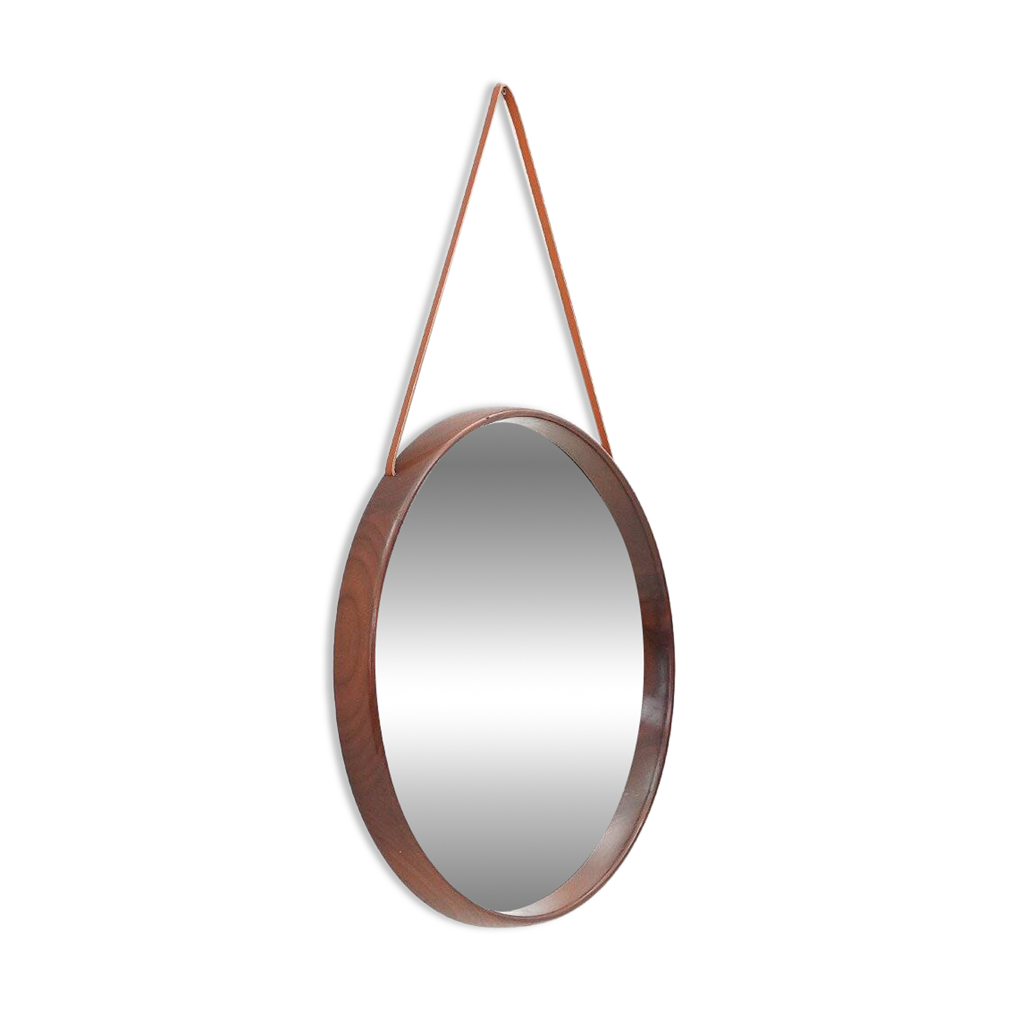 Teak wall mirror by Uno and Östen Kristiansson for Luxus, 1960s
