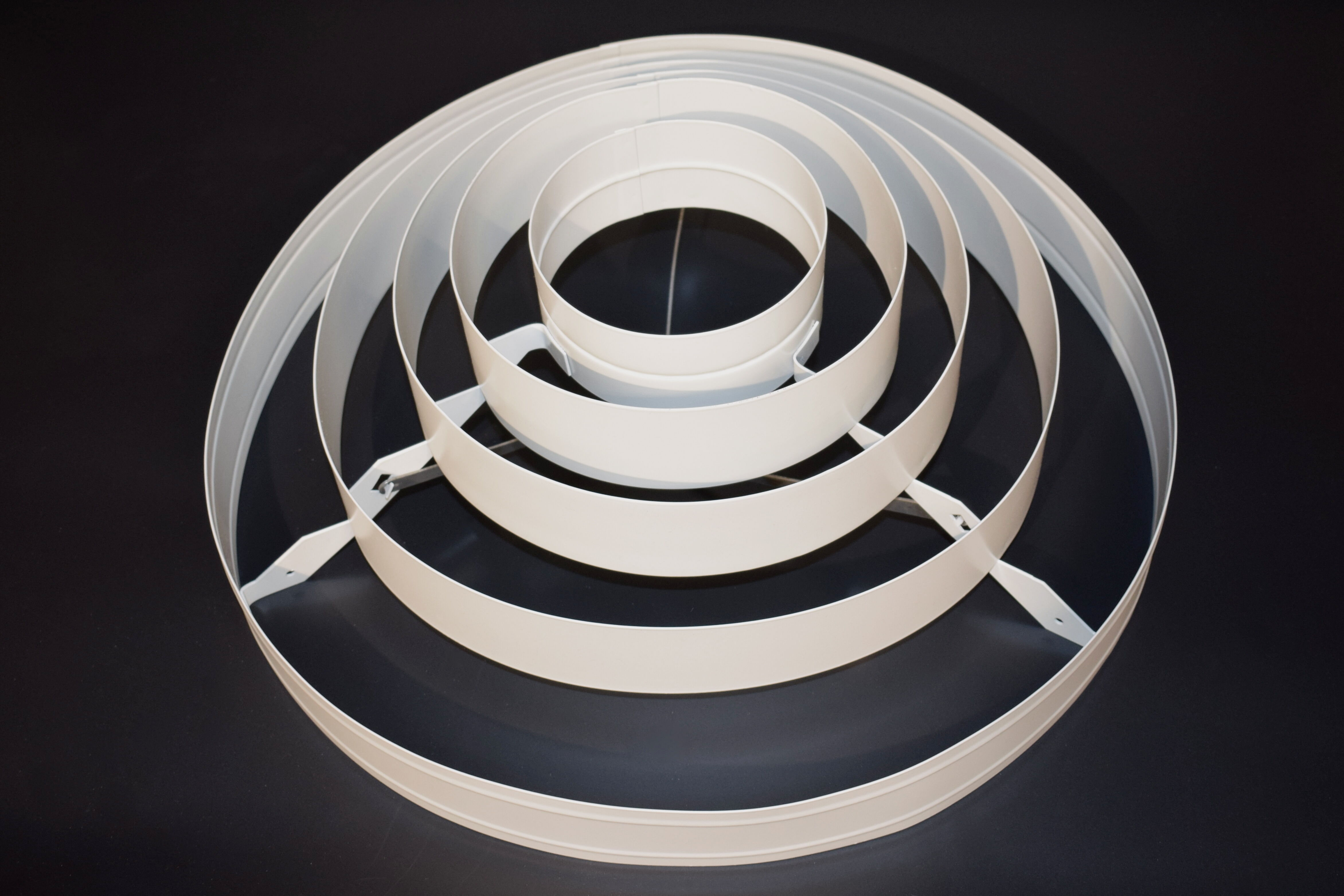 Satin white lacquered metal hanging from the 1960s