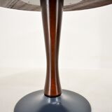 Designed mahogany round dining table, 1969