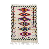 Moroccan Berber carpet azilal ecru with colorful patterns 172x105cm