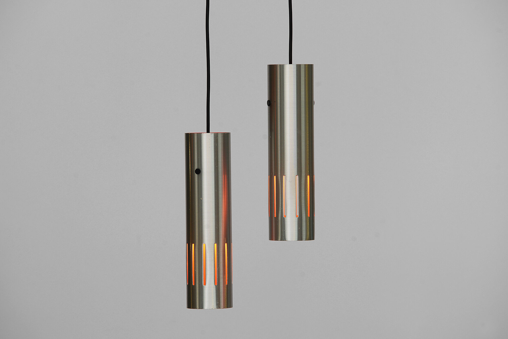 Pair of hanging lamps "Trombone" by Jo Hammerborg for Fog & Mørup