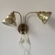 Vintage double brass wall light, Sweden, 1970.