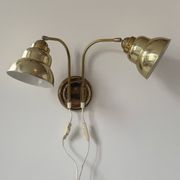 Applique vintage double en laiton, Suède, 1970