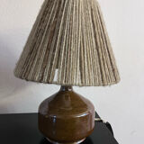 Vintage stoneware lamp and wool lampshade