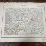Old map of Perpignan Bridges and roads