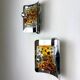 Pair of orange Murano Mazzega wall sconces, Italy, 1970s