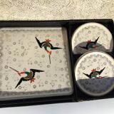 Longwy Chypre cream trivets and bottles