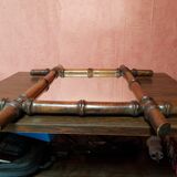 Ancien miroir bois style bambou décoration 43x48 vintage