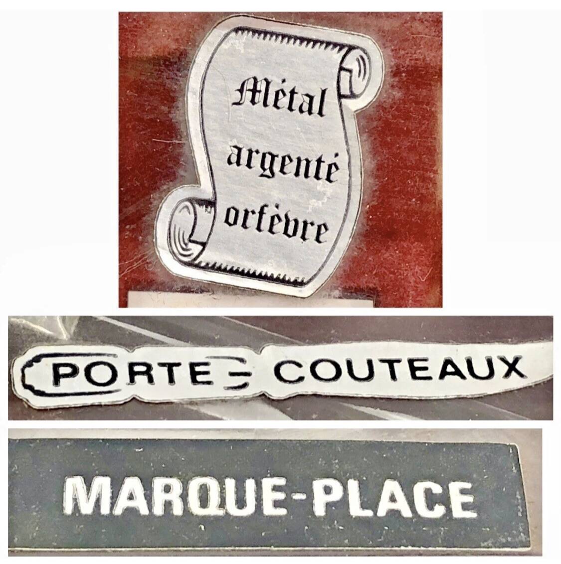 12 silver-plated metal duck knife rests with crystal.