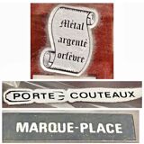 12 silver-plated metal duck knife rests with crystal.