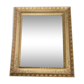 Venetian mirror in solid linden wood, hand-decorated