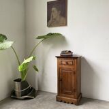 Rustic oak bedside table 1900