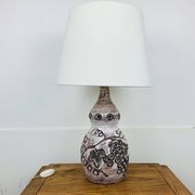 Lampe céramique ajourée, feuilles de vignes, années 60
