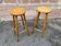 pair of vintage wooden bar stools